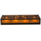 Meyda Lighting Personalized 162667 24" 4-Light Timeless Bronze Grapevine Vanity Light With Amber Mica Shade Glass