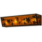 Meyda Lighting Personalized 162667 24" 4-Light Timeless Bronze Grapevine Vanity Light With Amber Mica Shade Glass