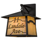 Meyda Lighting Personalized 17" 3-Light Craftsman Brown Stillwater 11 Lindale Ave Wall Sconce With Beige Iridescent Shade Glass
