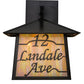 Meyda Lighting Personalized 17" 3-Light Craftsman Brown Stillwater 12 Lindale Ave Wall Sconce With Beige Iridescent Shade Glass