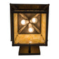 Meyda Lighting Personalized 17" 3-Light Craftsman Brown Stillwater 12 Lindale Ave Wall Sconce With Beige Iridescent Shade Glass