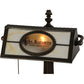 Meyda Lighting Personalized 17" Mahogany Bronze St. Elizabeth's Hospital Bankers Table Lamp With Beige Shade Glass