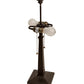 Meyda Lighting Personalized 18" 2-Light Mahogany Bronze Graduation Present Table Lamp With Multi-Colored Shade Glass