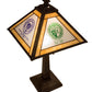 Meyda Lighting Personalized 18" 2-Light Mahogany Bronze Graduation Present Table Lamp With Multi-Colored Shade Glass