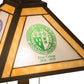 Meyda Lighting Personalized 18" 2-Light Mahogany Bronze Graduation Present Table Lamp With Multi-Colored Shade Glass