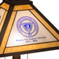 Meyda Lighting Personalized 18" 2-Light Mahogany Bronze Graduation Present Table Lamp With Multi-Colored Shade Glass