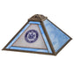 Meyda Lighting Personalized 18" Corrections Craftsman Brown Frame With Blue & White Shade Glass