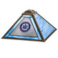 Meyda Lighting Personalized 18" State Trooper Craftsman Brown Frame With Blue & White Shade Glass