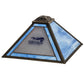Meyda Lighting Personalized 18" Torch Run Craftsman Brown Frame With Blue & Frosted Shade Glass