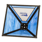 Meyda Lighting Personalized 18" Torch Run Craftsman Brown Frame With Blue & Frosted Shade Glass