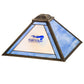 Meyda Lighting Personalized 18" Torch Run Craftsman Brown Frame With Blue & Frosted Shade Glass
