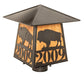 Meyda Lighting Personalized 20" Craftsman Brown On Brass Buffalo Outdoor Post Mount Light With Ambra Sienna Idalight Shade