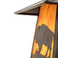 Meyda Lighting Personalized 20" Craftsman Brown On Brass Buffalo Outdoor Post Mount Light With Ambra Sienna Idalight Shade