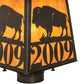 Meyda Lighting Personalized 20" Craftsman Brown On Brass Buffalo Outdoor Post Mount Light With Ambra Sienna Idalight Shade