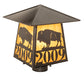 Meyda Lighting Personalized 20" Craftsman Brown On Brass Buffalo Outdoor Post Mount Light With Ambra Sienna Idalight Shade