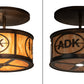 Meyda Lighting Personalized 21" 3-Light Light Burnished Antique Copper Semi-flush Mount Light With Ambra Siena Idalight Shade