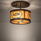Meyda Lighting Personalized 21" 3-Light Light Burnished Antique Copper Semi-flush Mount Light With Ambra Siena Idalight Shade