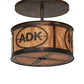 Meyda Lighting Personalized 21" 3-Light Light Burnished Antique Copper Semi-flush Mount Light With Ambra Siena Idalight Shade