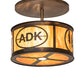 Meyda Lighting Personalized 21" 3-Light Light Burnished Antique Copper Semi-flush Mount Light With Ambra Siena Idalight Shade