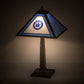 Meyda Lighting Personalized 23" Antique Brass State Trooper Table Lamp With Blue & Frosted Clear Shade Glass