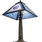 Meyda Lighting Personalized 23" Antique Brass State Trooper Table Lamp With Blue & Frosted Clear Shade Glass