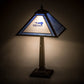 Meyda Lighting Personalized 23" Antique Brass Torch Run Table Lamp With Blue & Frosted Clear Shade Glass