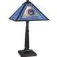 Meyda Lighting Personalized 23" Craftsman Brown EMS Global Inc Table Lamp With Blue & White Shade Glass