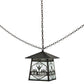 Meyda Lighting Personalized 23" Craftsman Brown Old Forge Fitness Pendant Light With White Rainyvue Shade Glass