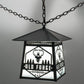 Meyda Lighting Personalized 23" Craftsman Brown Old Forge Fitness Pendant Light With White Rainyvue Shade Glass