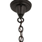 Meyda Lighting Personalized 23" Craftsman Brown Old Forge Fitness Pendant Light With White Rainyvue Shade Glass