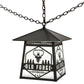 Meyda Lighting Personalized 23" Craftsman Brown Old Forge Fitness Pendant Light With White Rainyvue Shade Glass