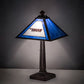 Meyda Lighting Personalized 23" Mahogany Bronze Mission Table Lamp With Multi-Colored Shade Glass
