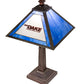 Meyda Lighting Personalized 23" Mahogany Bronze Mission Table Lamp With Multi-Colored Shade Glass
