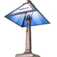 Meyda Lighting Personalized 23" Mahogany Bronze Mission Table Lamp With Multi-Colored Shade Glass