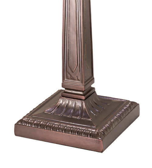 Meyda Lighting Personalized 23" Mahogany Bronze Mission Table Lamp With Multi-Colored Shade Glass