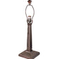 Meyda Lighting Personalized 23" Mahogany Bronze Mission Table Lamp With Multi-Colored Shade Glass