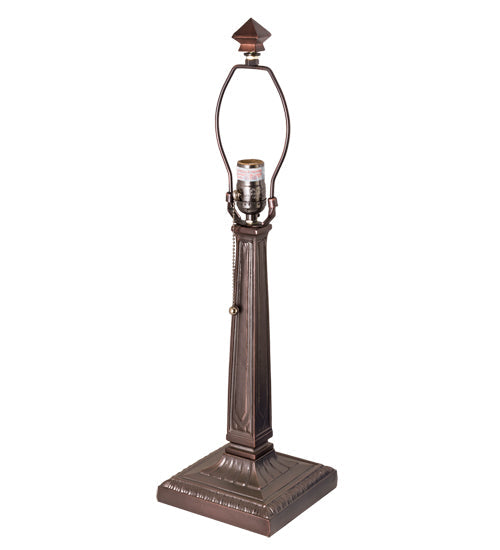 Meyda Lighting Personalized 23" Mahogany Bronze Mission Table Lamp With Multi-Colored Shade Glass