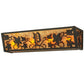 Meyda Lighting Personalized 24" 4-Light Timeless Bronze Grapevine Vanity Light With Amber Mica Shade Glass