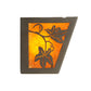 Meyda Lighting Personalized 24" 4-Light Timeless Bronze Grapevine Vanity Light With Amber Mica Shade Glass