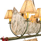 Meyda Lighting Personalized 24" 8-Light Tarinished & Antique Copper Canoe Chandelier With Beige Fabric Shade