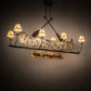Meyda Lighting Personalized 24" 8-Light Tarinished & Antique Copper Canoe Chandelier With Beige Fabric Shade