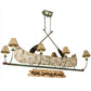 Meyda Lighting Personalized 24" 8-Light Tarinished & Antique Copper Canoe Chandelier With Beige Fabric Shade
