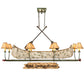Meyda Lighting Personalized 24" 8-Light Tarinished & Antique Copper Canoe Chandelier With Beige Fabric Shade
