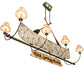 Meyda Lighting Personalized 24" 8-Light Tarinished & Antique Copper Canoe Chandelier With Beige Fabric Shade