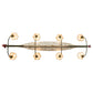 Meyda Lighting Personalized 24" 8-Light Tarinished & Antique Copper Canoe Chandelier With Beige Fabric Shade