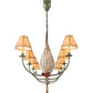 Meyda Lighting Personalized 24" 8-Light Tarinished & Antique Copper Canoe Chandelier With Beige Fabric Shade