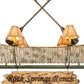 Meyda Lighting Personalized 24" 8-Light Tarinished & Antique Copper Canoe Chandelier With Beige Fabric Shade