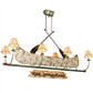 Meyda Lighting Personalized 24" 8-Light Tarinished & Antique Copper Canoe Chandelier With Beige Fabric Shade