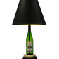 Meyda Lighting Personalized 26" Black Powdercoat Wine Bottle Table Lamp With Black and Gold Shade