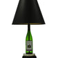 Meyda Lighting Personalized 26" Black Powdercoat Wine Bottle Table Lamp With Black and Gold Shade
